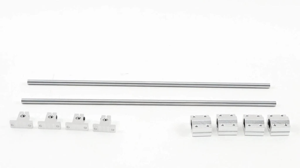Set of 2 Linear Shafts with SCS10UU Blocks and SK10 Supports for Universal Use