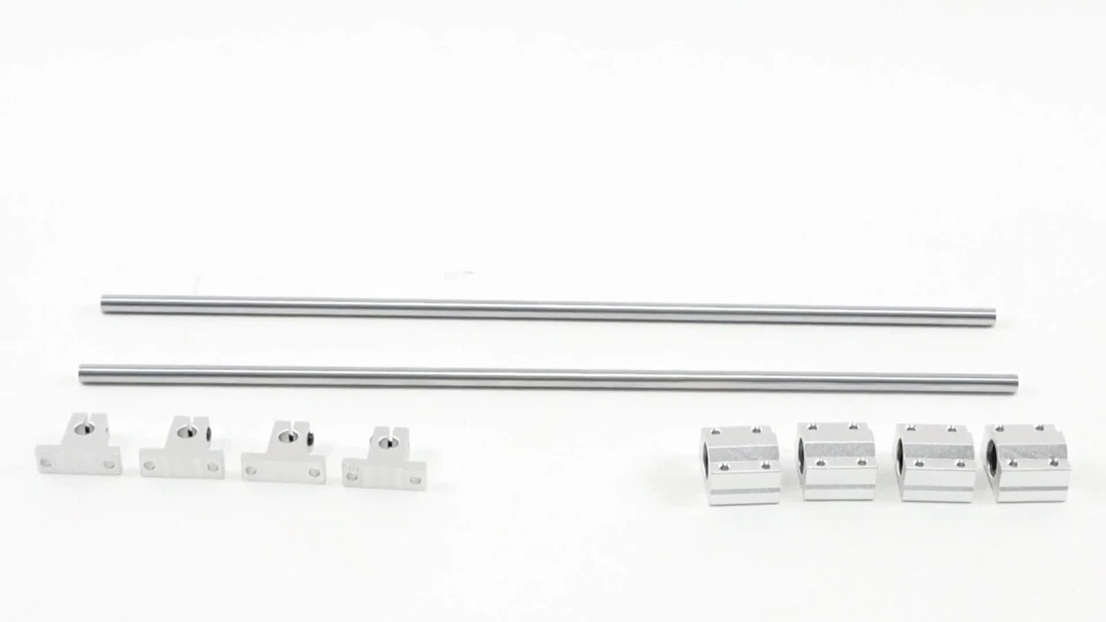 Set of 2 Linear Shafts with SCS10UU Blocks and SK10 Supports for Universal Use