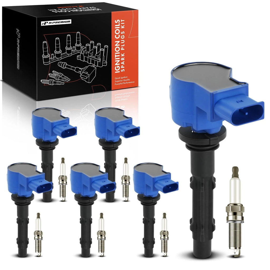 Set of 6 Ignition Coils & Iridium Spark Plugs for Mercedes-Benz W203 W204 (2000–2016)