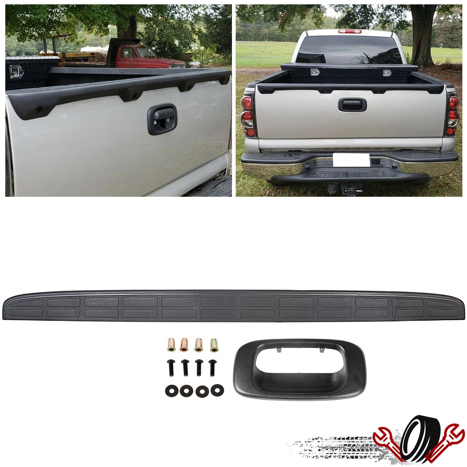 Tailgate Spoiler Cap & Handle Bezel for Chevy GMC Silverado Sierra (1999–2007)