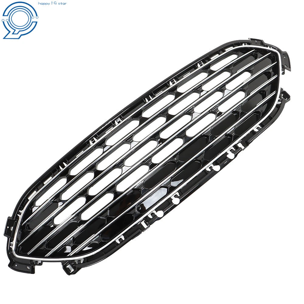 Front Bumper Center Grille for Ford Escape (2020-2022) Black with Chrome Molding