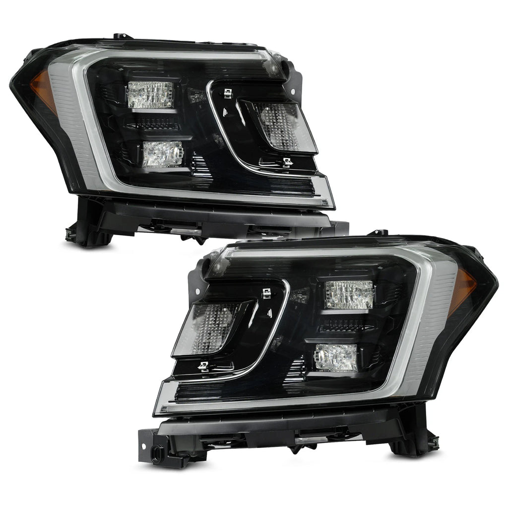 Set of 2 LED Headlights for Ford Expedition (2018–2021) Black Projector R+L
