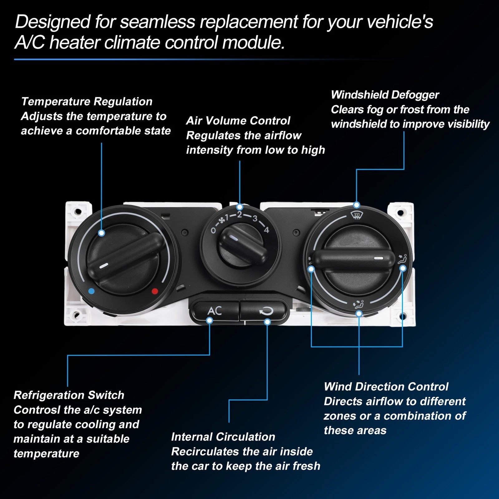 A/C Heater Climate Control Switch Module for Volkswagen Beetle (1998–2010)