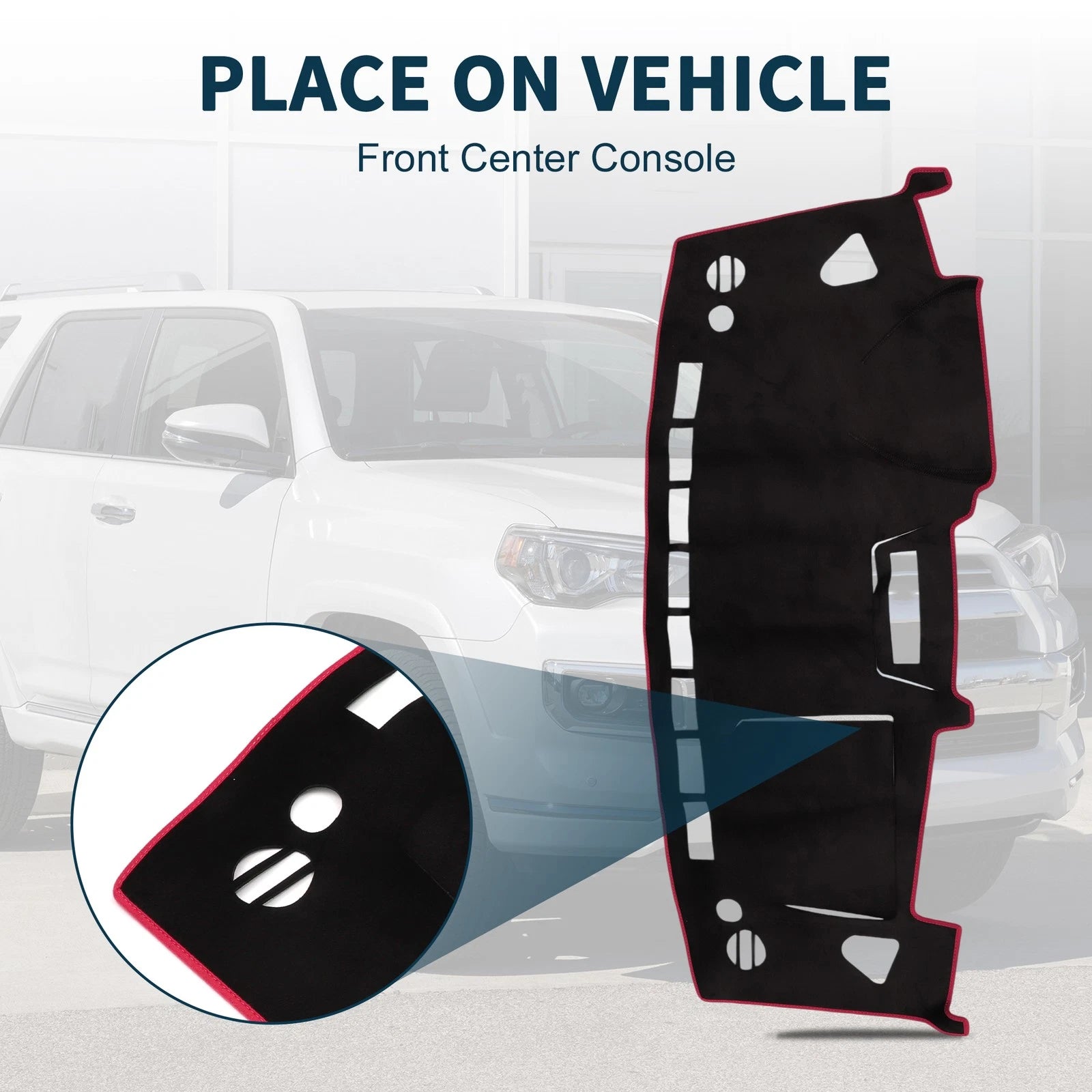 Dashboard Dash Cover Mat for Suzuki Solio MA15S (2001–2015) Black Red Set