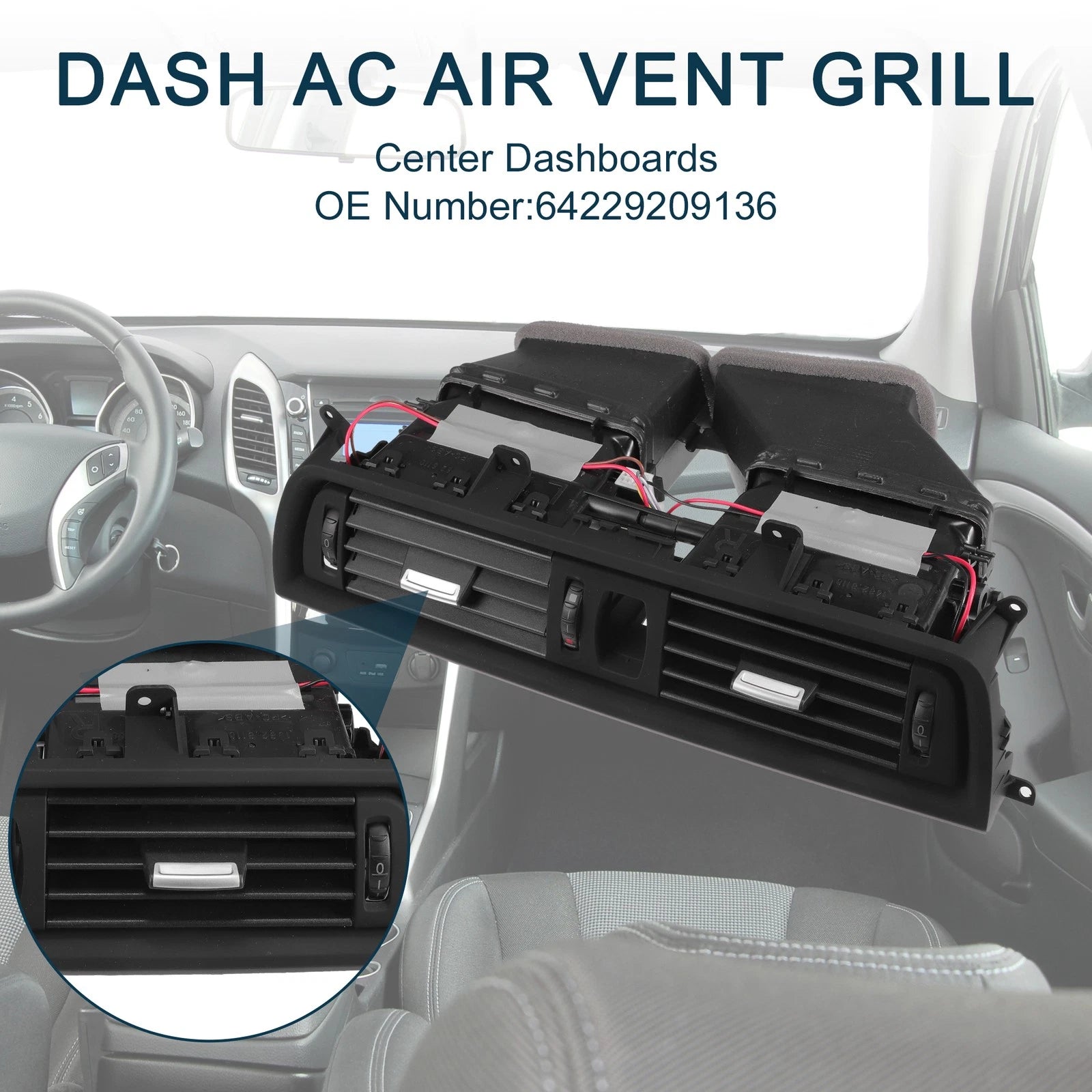 Center Dash A/C Outlet for BMW 528i (2011–2015) No. 64229209136