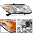 Set of 2 Chrome Headlights for Honda Civic (2012-2015)
