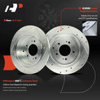 Set of 2 Rear Drilled Brake Rotors & Ceramic Pads for Hyundai Tucson