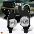 Set of 2 Clear Lens Front Bumper Fog Lights for Ford Super Duty/Excursion (1999–2004)