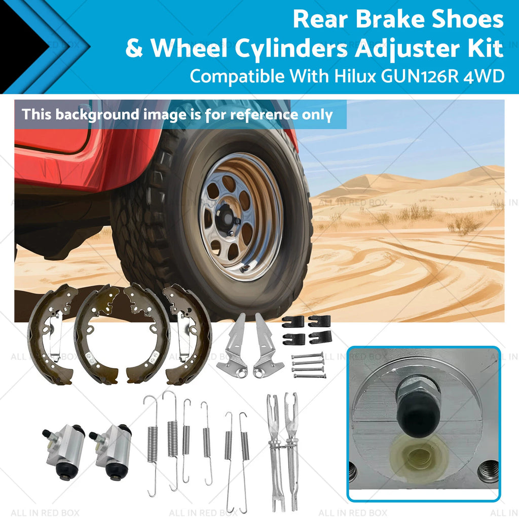 Rear Brake Shoes Wheel Cylinders Adjuster Kit for Toyota Hilux (2005–2019)