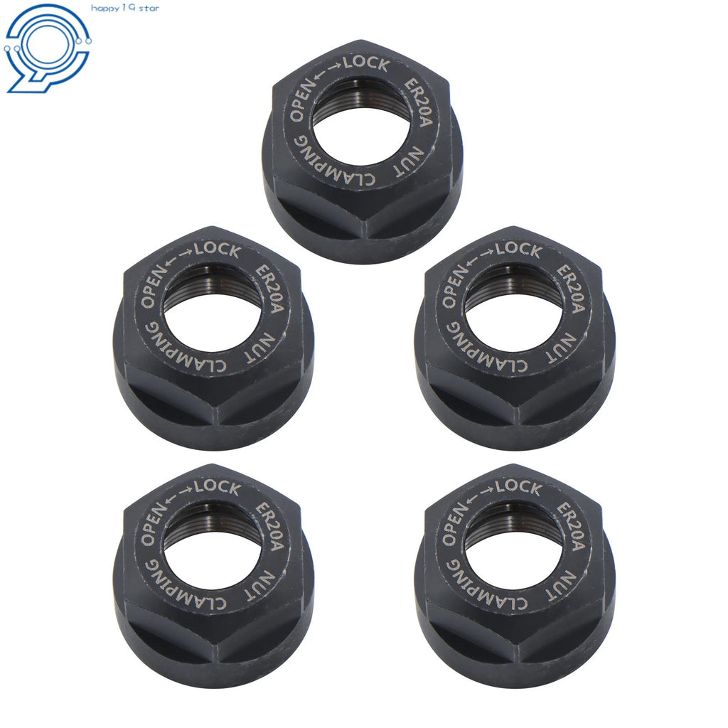5 Pack Balanced ER20 Nuts for Clamping Collets