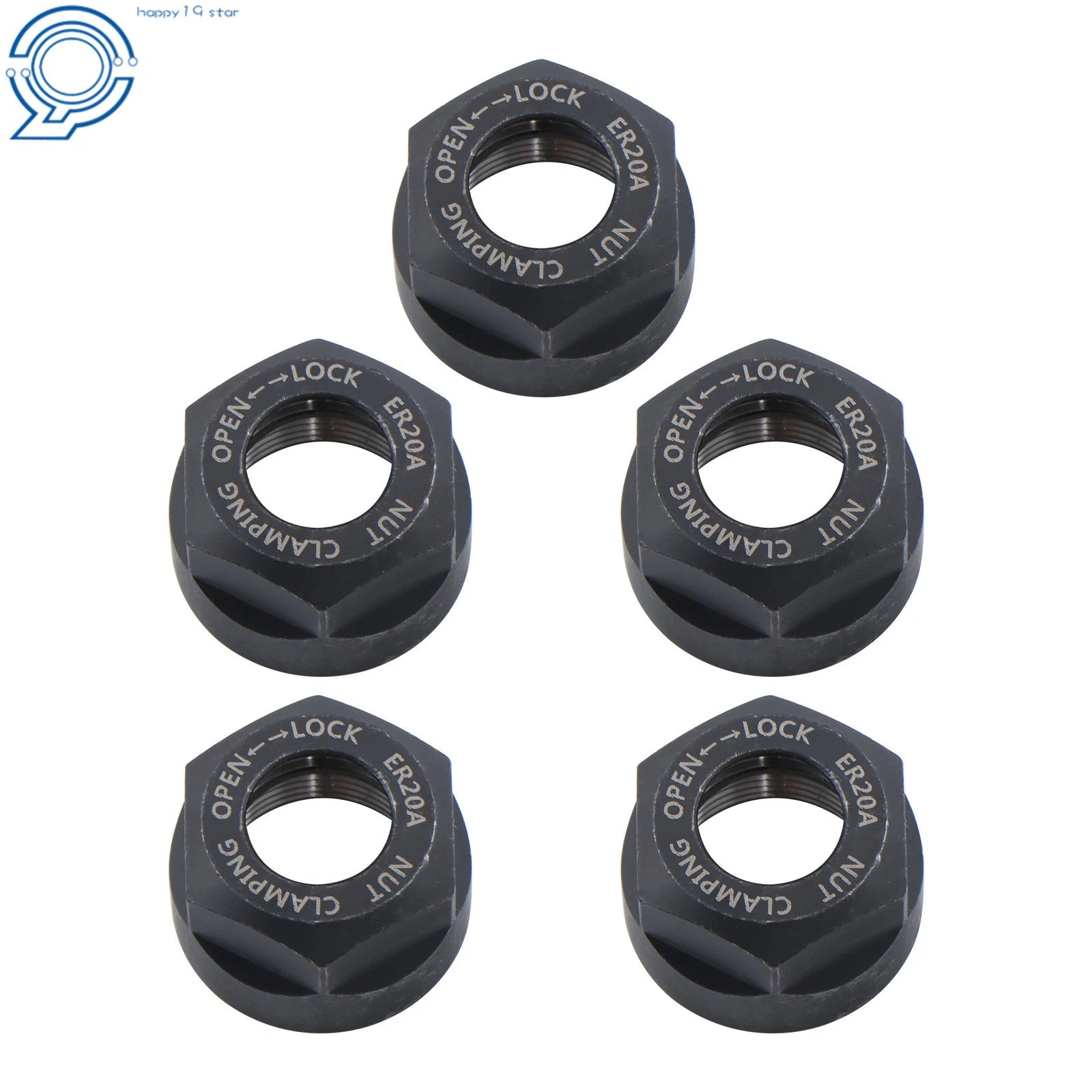 5 Pack Balanced ER20 Nuts for Clamping Collets