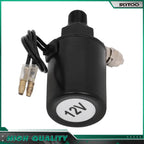 1/4" NPT Electric Air Valve Solenoid for Train Horn 200 PSI 12V Black