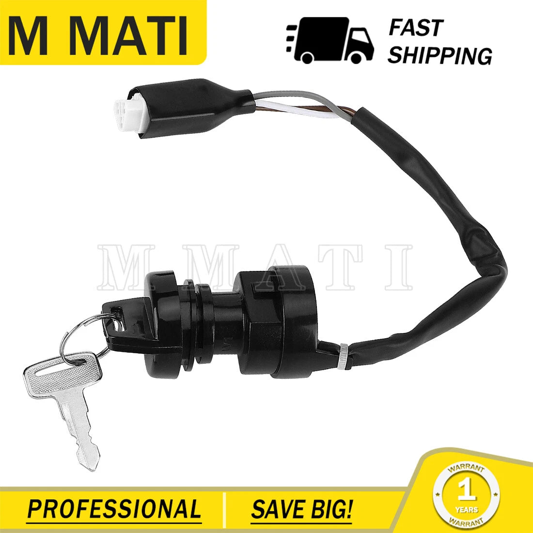 Ignition Key Switch for Kawasaki Brute Force KVF650 (2006–2013) / KVF750 (2005–2023)