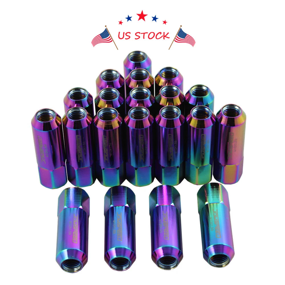 Set of 4 Extended Forged Aluminum Tuner Racing Lug Nuts for JDM Vehicles
