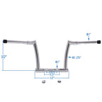 10'' Chrome Chizeled Z-Bar Handlebars for Harley FLD (2012–2016) FXDB (2013–2017)
