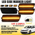 2X Front Side Marker Light for Volkswagen MK6 GTI (2010–2014) W/ LED Bulb