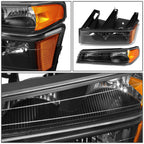 Set of 2 Black/Amber Side Headlight Bumper Lamps for Colorado Canyon (2004–2012)