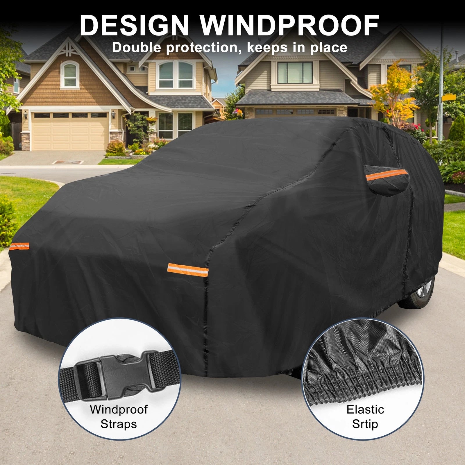 Waterproof Car Cover with Driver Door Zipper for Toyota Sienna 