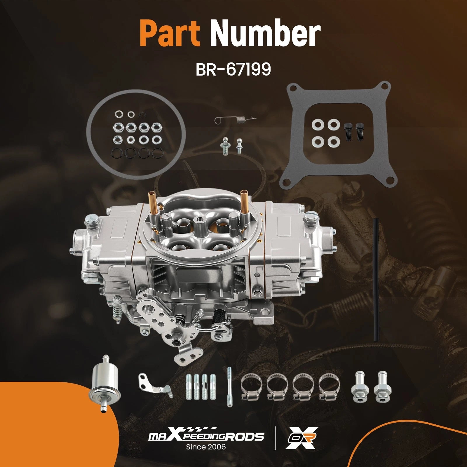 4-Barrel Electric Choke Carburetor for BR-67199 (650CFM)