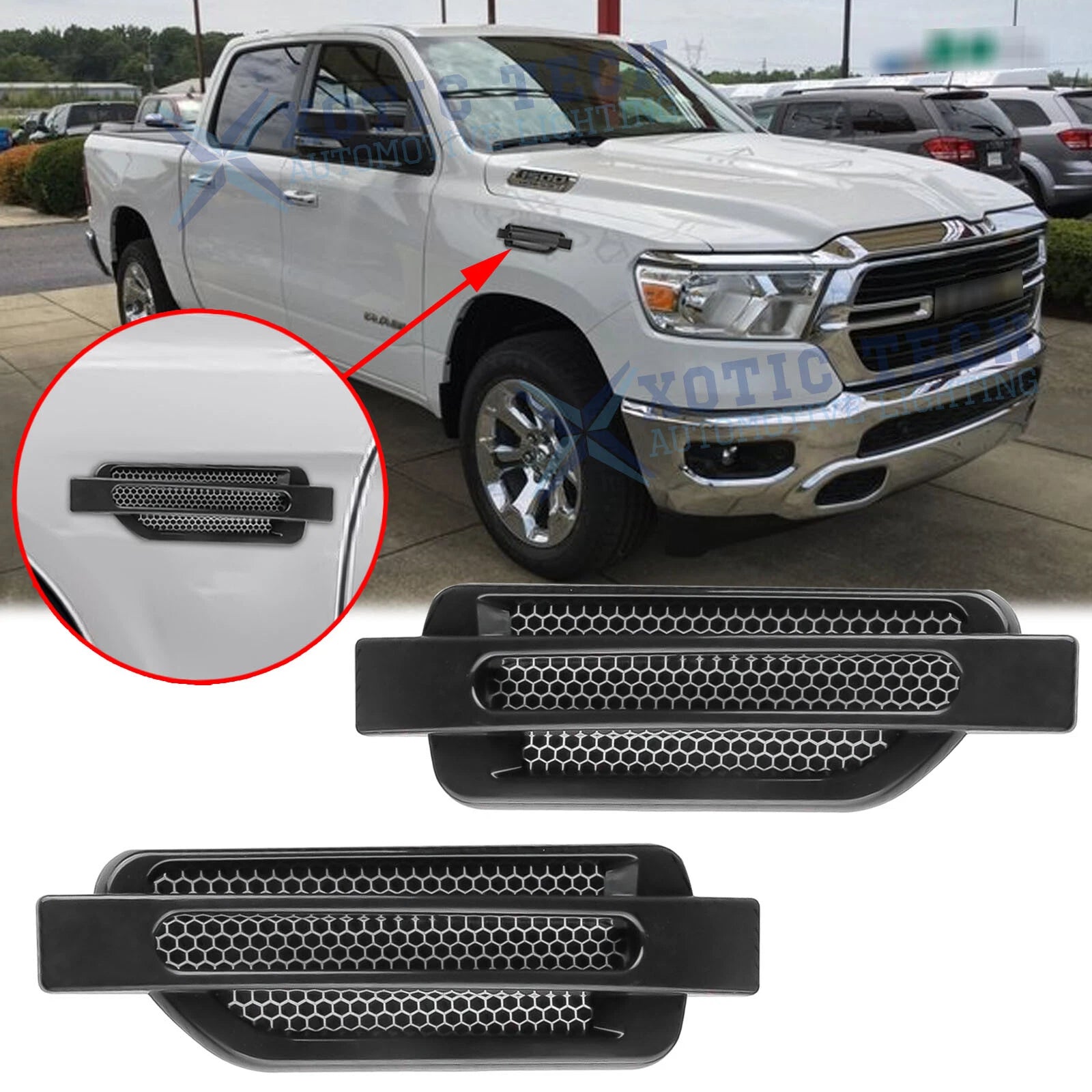 Sporty Shark Fin Side Fender Vent Trim for Ram 1500 (2019–2024)