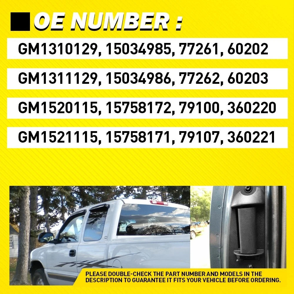 Set of 4 Door Handles for Chevy Silverado Extended Cab (1999–2007) & GMC Sierra
