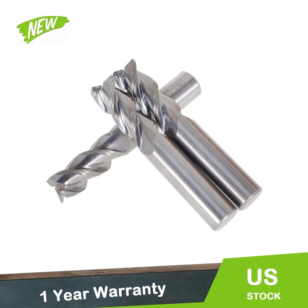 3 Flute Carbide End Mill for Aluminum (1-1/4" Cutting Length, 1/2")