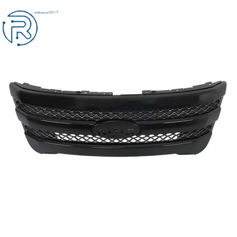 Gloss Black & Silver Gray Front Upper Grille for Ford Explorer (2011–2015)