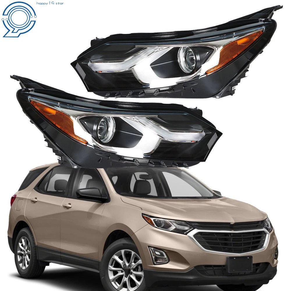 Set of 2 LED DRL Halogen Headlights for Chevrolet Equinox (2018–2020)