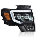 2X Black LED DRL Projector Headlights for Ford F-150 (2009–2014)