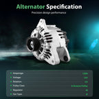 Alternator for Hyundai Santa Fe (2005–2008) 2.7L V6 Silver