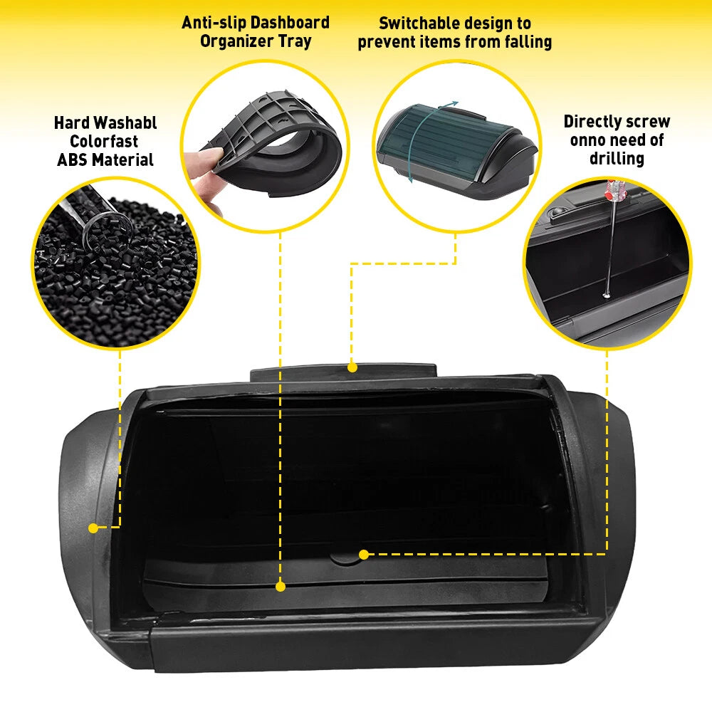 ABS Dashboard Console Storage Box for Jeep Wrangler JK (2011–2018)