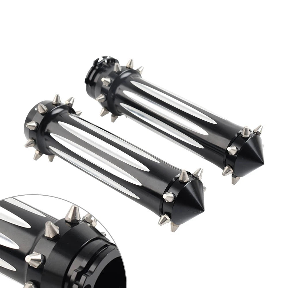 CNC Spikes 1'' Motorcycle Hand Grips for Harley Touring Dyna Softail