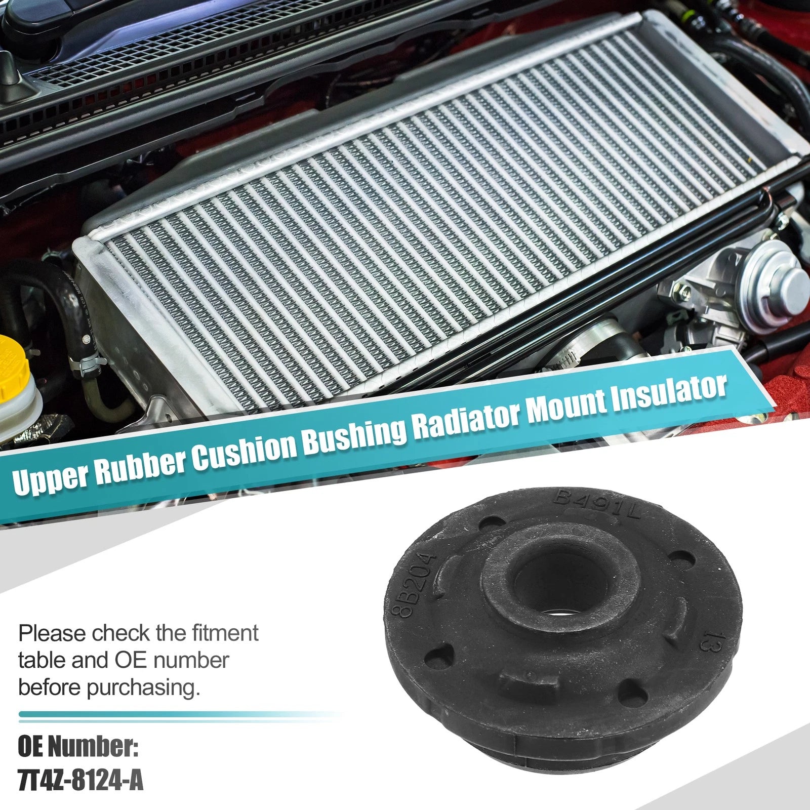 2X Radiator Mount Insulator for Ford Flex (2009–2019) No. 7T4Z-8124-A