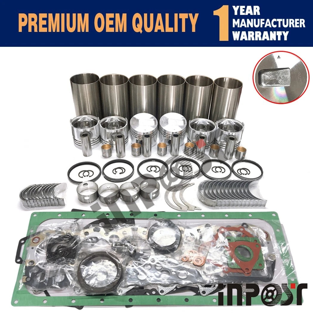 S6S Engine Rebuild Kit Liner Piston Ring Bearing Gasket STD for Mitsubishi S6S