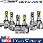 2X NOVSIGHT 9005 9006 H11 LED Headlight Bulbs Kit 30000LM 6500K for