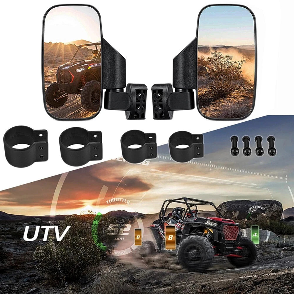 Pair Rearview Side Mirrors for Polaris RZR Ranger UTV (1.75"-2" Roll Bar)