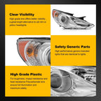 Headlight Assembly Pair for Hyundai Sonata (2011–2014) Chrome Projector