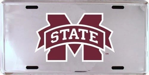 Chrome License Plate for Mississippi State Bulldogs (MSU)