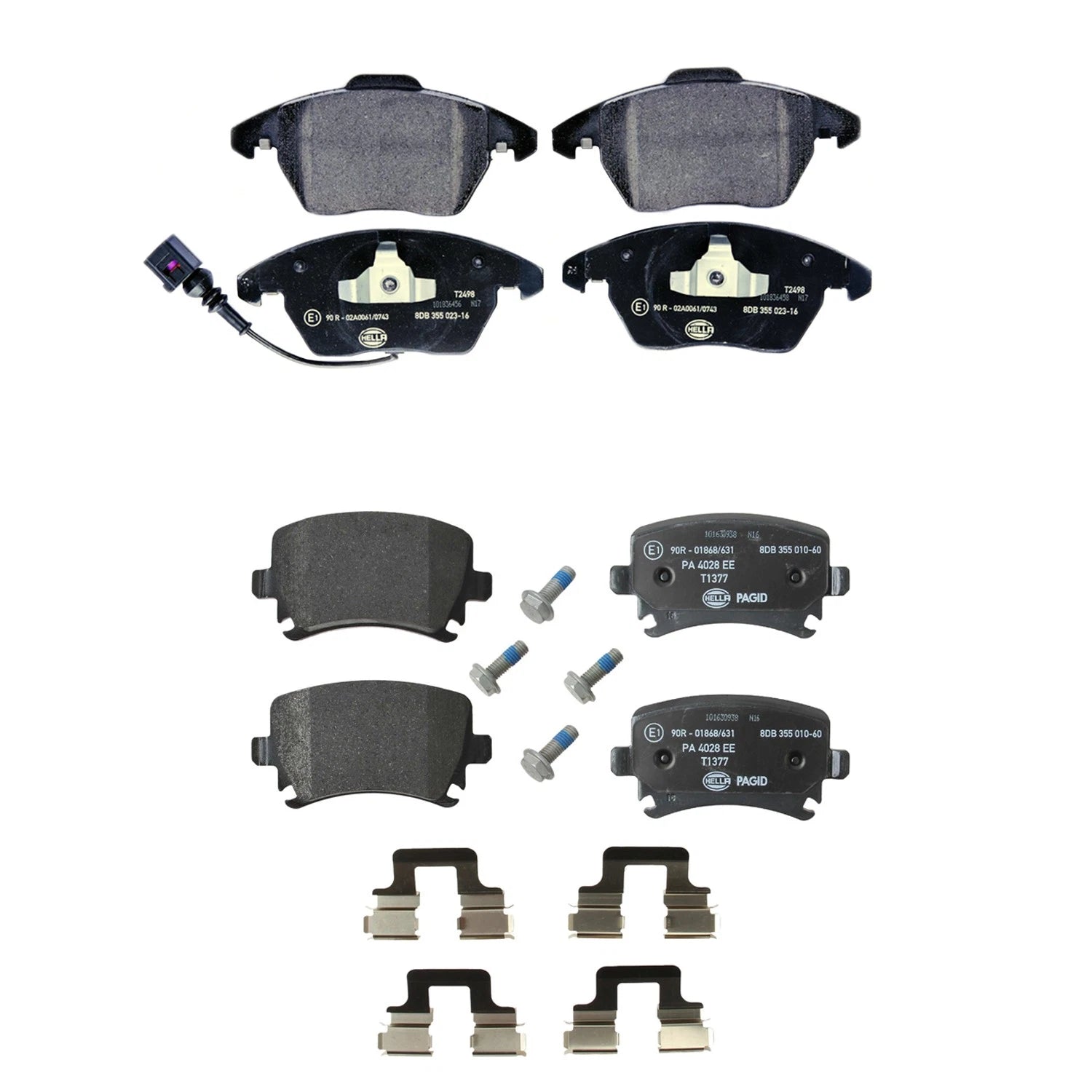 Set of 4 Hella Low-Met Disc Brake Pads for Audi A3 Quattro TT
