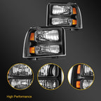 Headlight Assembly Pair for Ford F250 F350 F450 Super Duty (2005–2007)