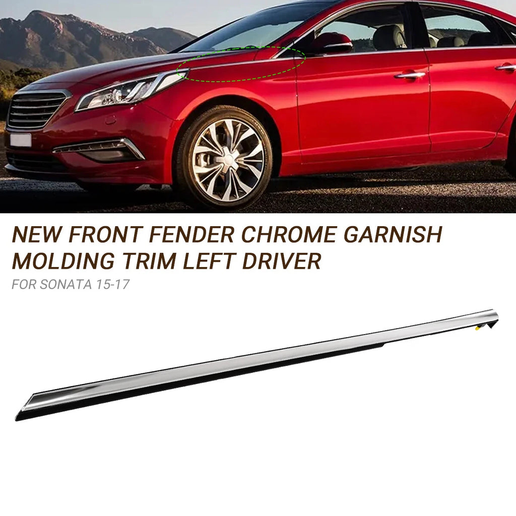 Driver Left Side Chrome Garnish Molding Trim for Hyundai Sonata (2015–2017)