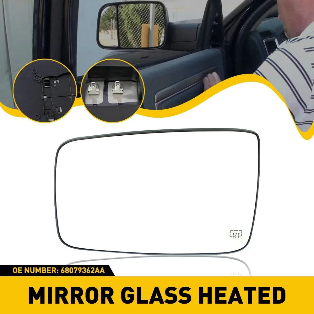 Heated Driver Side Mirror Glass with Turn Signal for Dodge Ram 1500 2500 (2010–2019)