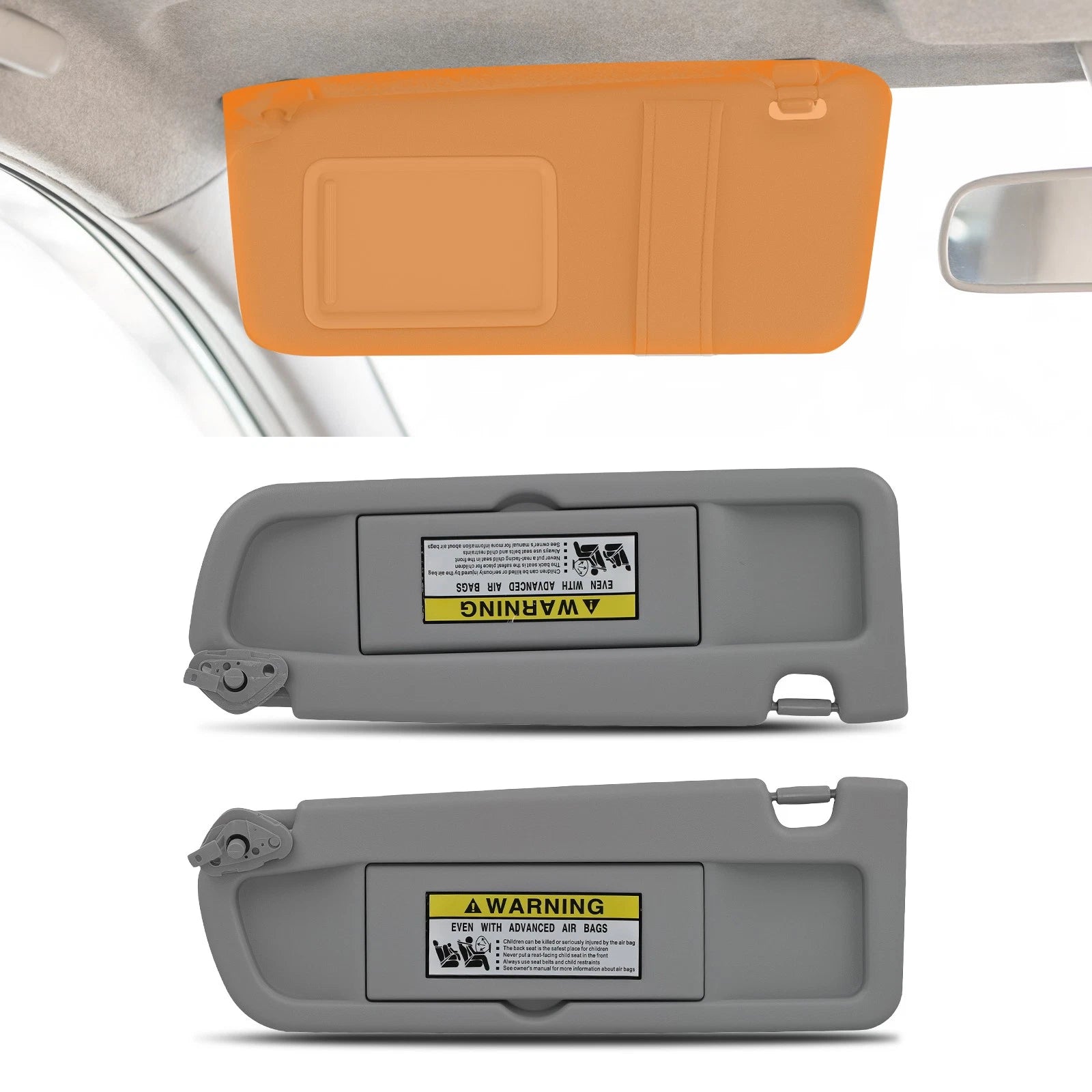 Front Sun Visor Pair for Honda Civic (2006–2011) 83280-SNA-A01ZC Gray