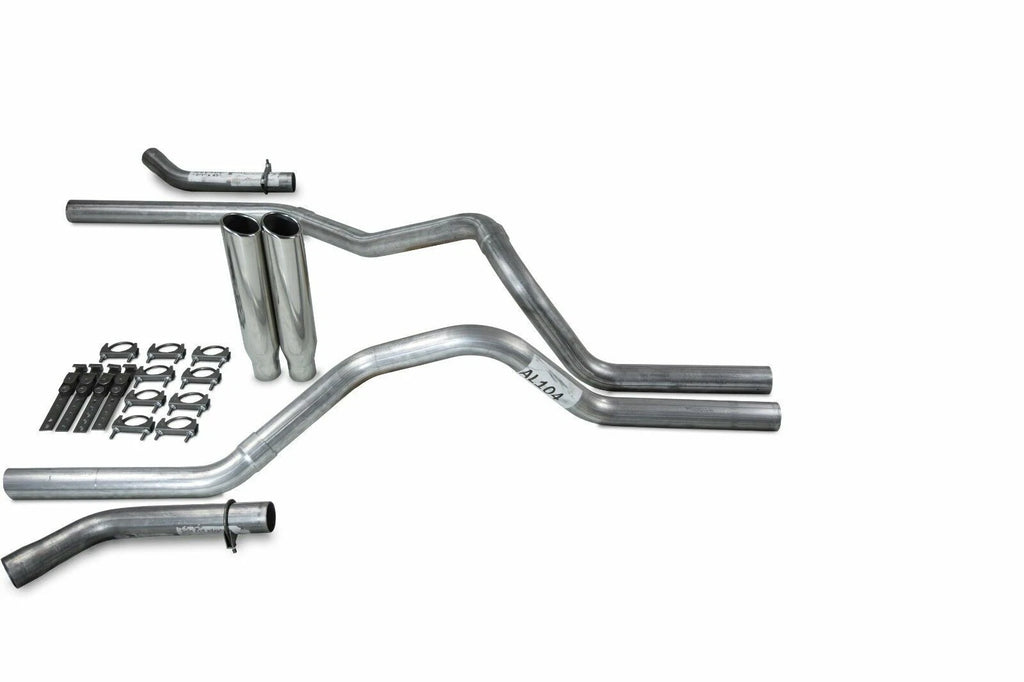 2.5" Dual Exhaust Kit for Ford F150 (2021–2025) - Clamp on Tips, Corner Exit