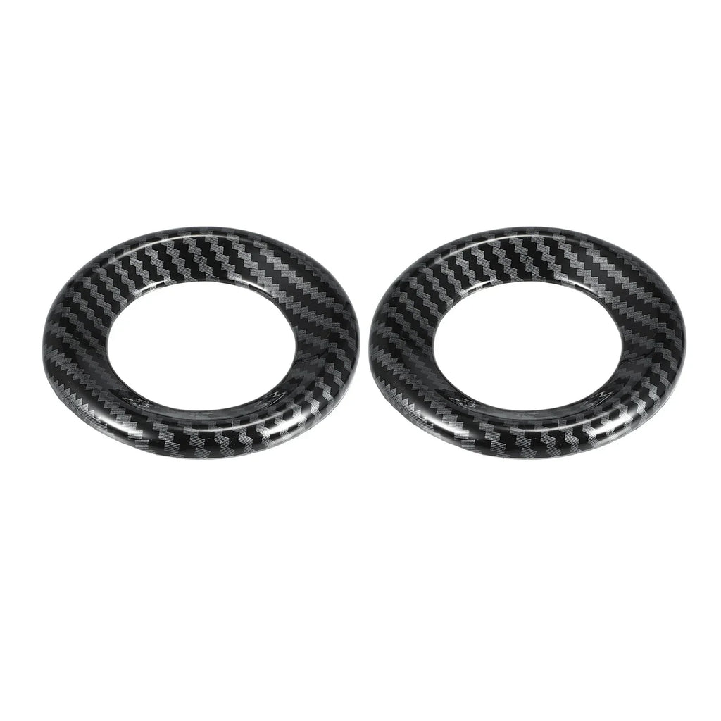 2 x Car Loudspeaker Circle Trims for Honda Civic (2016-2023) - Carbon Fiber Black
