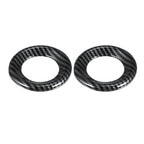 2 x Car Loudspeaker Circle Trims for Honda Civic (2016-2023) - Carbon Fiber Black