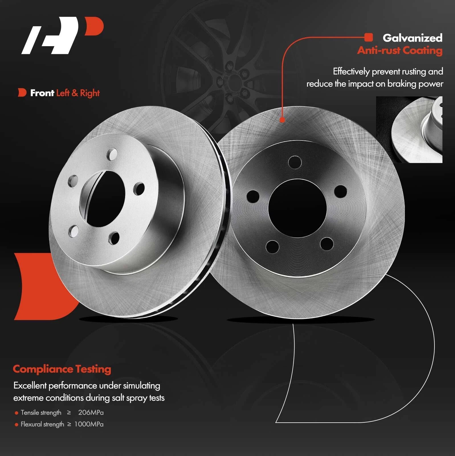 Front Disc Brake Rotors for Jeep Cherokee Wrangler Comanche (1984-2001)
