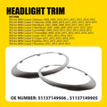2X Front Headlight Bezel Trim for Mini Cooper (2011–2015)