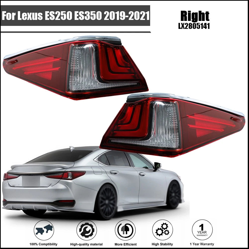 Set of 2 LED Clear Tail Lights for Lexus ES250 ES350 (2019–2021)