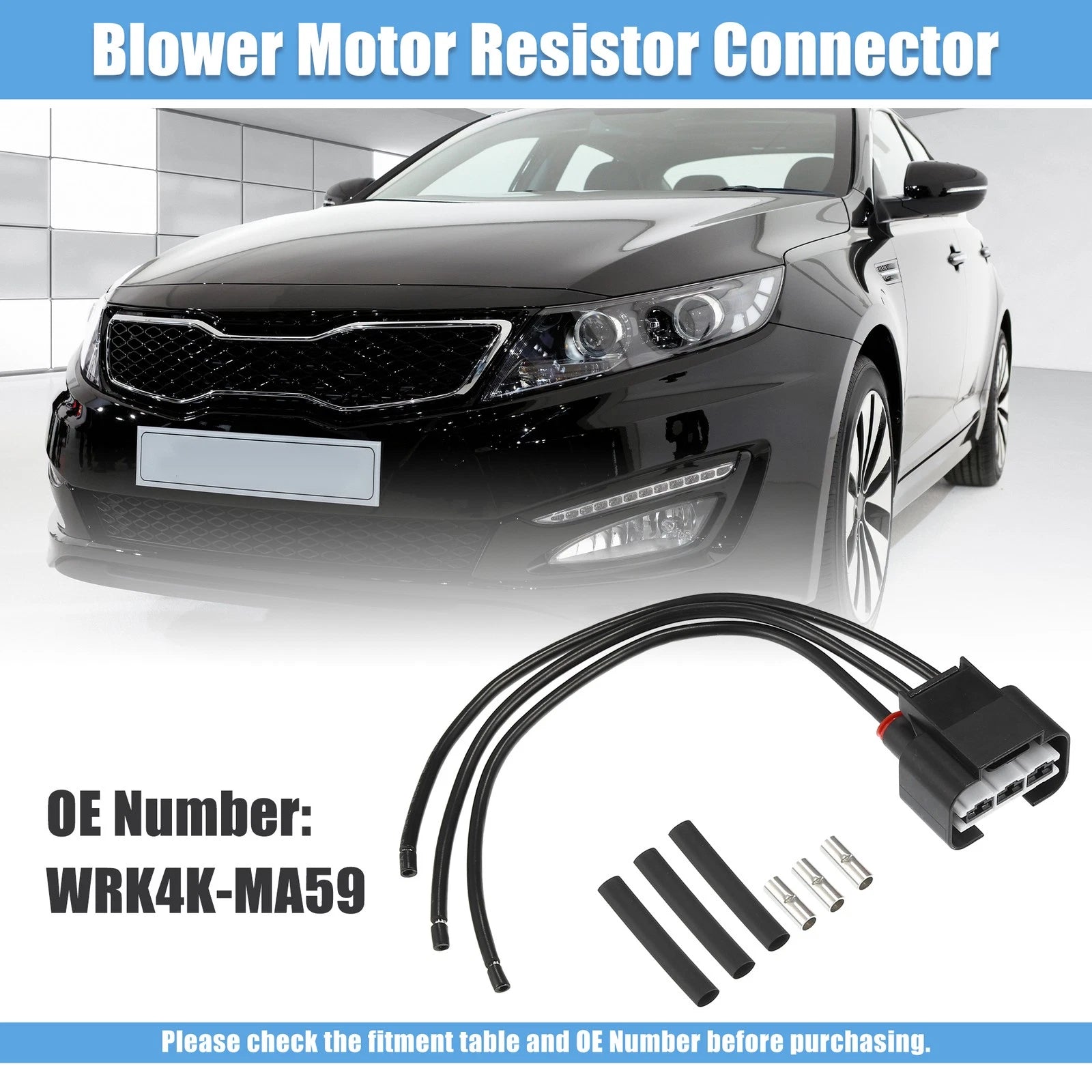 Set of 1 Cooling Fan Resistor Pigtail Connector for Kia Optima (2014–2019)
